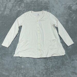 Isaac Mizrahi Live Essentials Button Front Cardigan L *flaw* a0563